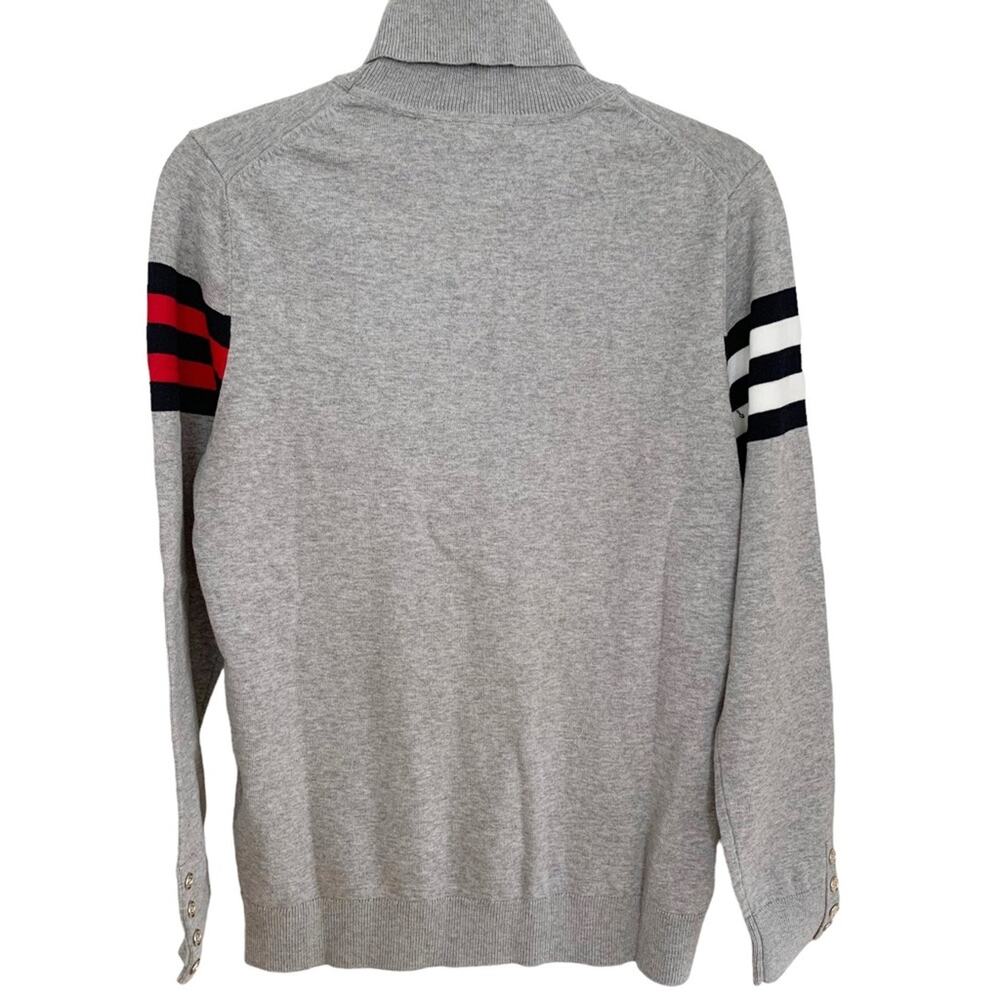 Tommy Hilfiger Grey Stella Flag Mock Neck Sweater NWT Medium - Picture 3 of 7